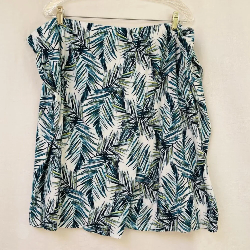 Cuddl Duds Womens 3X Black Tropical Print Pull On Loungewear Shorts Palms - Picture 3 of 6